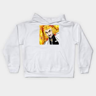 the rengoku the flame hashira in demon slayer Kids Hoodie